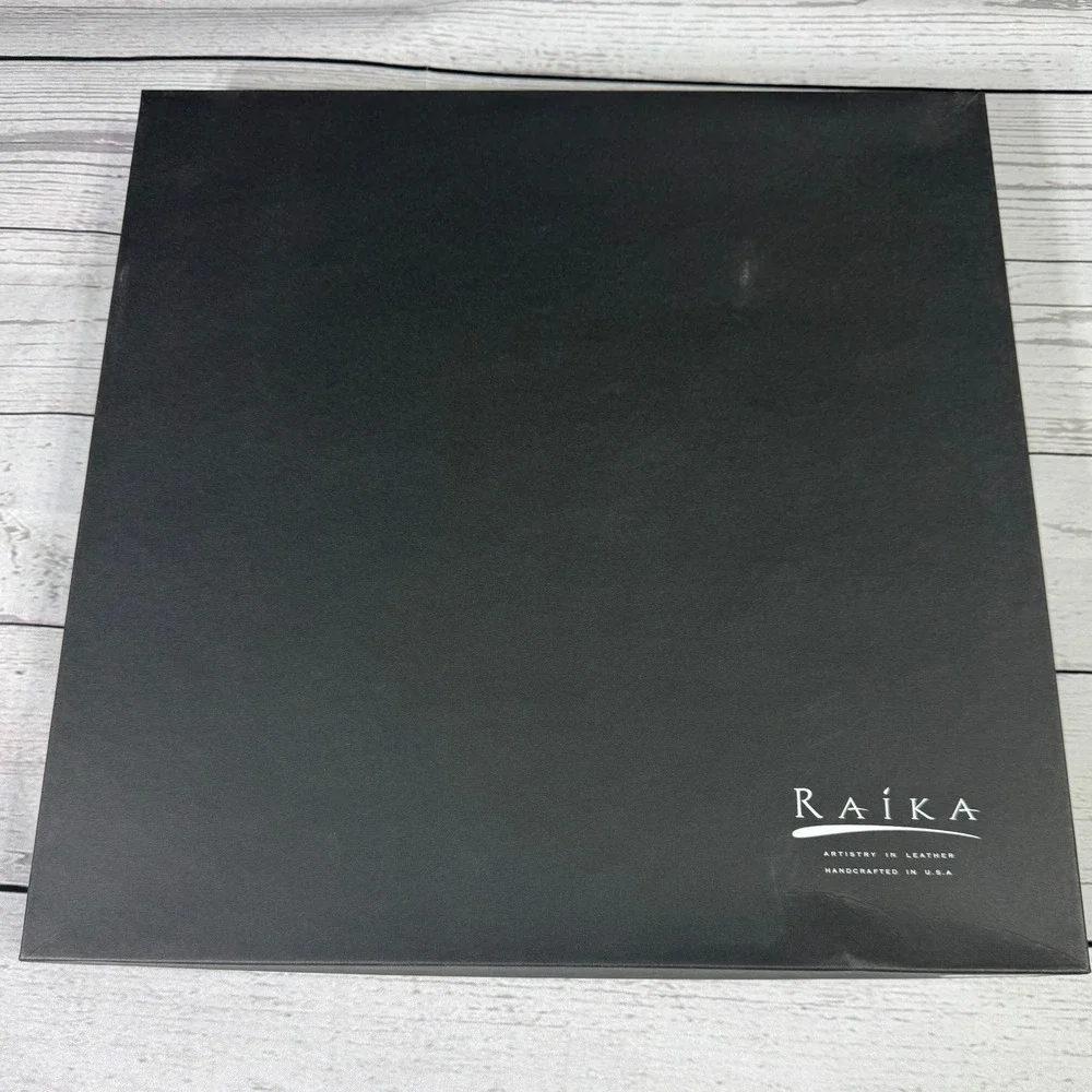 Raika Black Leather Photo Album SF 105 Handcrafted USA 25 Pages 11.75x12.5